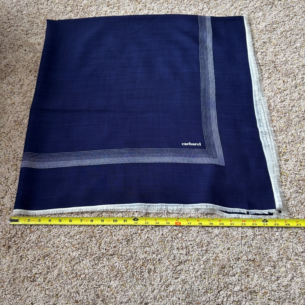 Cacharel Navy Wool Scarf - Picture 5 of 6